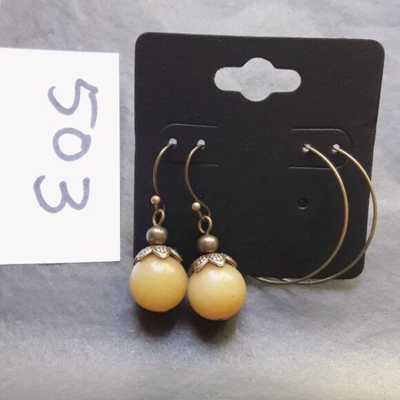 NEW Earrings Butter Quartz earrings yellow quartz filigree drop earrin 503#fs- - Picture 6 of 6